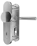 Edelstahl Schutzbeschlag für Haustüren ES 1 Knopf/Drücker mit Zylinder- Abdeckung