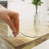 Plas-Tex Tischfolie 2mm Transparent - Maß nach Wunsch - Klar Tischdecke Tischschutz Schutzfolie Abwaschbar weich PVC Kunststoffplatte (80x120cm)