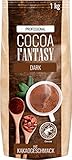 Cocoa Fantasy Dark, Dunkle Trinkschokolade, 1kg Kakao Pulver für heiße Schokolade, 30% Kak
