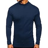 ZYUD Herren Longsleeve Rollkragenpullover Regular Fit Langarmshirts Rollkragen Pullover Sweatshirt Unterzieh Elastisch Einfarbig Stehkragen Herren Pullover Männer Longsleeve dünner Pulli Sweatshirt