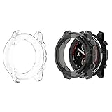 LvBu Schutzhülle kompatibel Für Amazfit Stratos 3, All-Around Case Ultra dünn TPU Schutz Hülle für Amazfit Stratos 3 Smartwatch [2 Stücke] (Clear+Black)