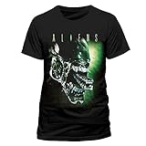 Aliens - Alien Attack Green Print Black T-Shirt (New)