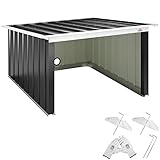 Gardebruk® Mähroboter Garage Pultdach Metall 89x90x54cm Wetterbeständig Dach klappbar 4X Erdanker Carport R