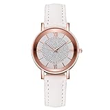Timepieces Damen Uhr Armbanduhr Damen mit 20mm Lederarmband Hochwertige Uhr für Frauen Mode Analog Damenuhr in rund Uhr (F#Multicolor)