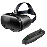 Virtuelle Reality-Brille mit 3D-VR-Brille für Gaming- und 360-Grad-Filme in 3D-Optik für i.Phone, S.amsung, Android, Objektiv und Pupille. Mit Controller (schwarz)