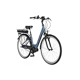 FISCHER E-Bike City CITA 2.0, Elektrofahrrad, saphirblau matt, 28 Zoll, RH 44 cm, Mittelmotor 50 Nm, 36 V Akku