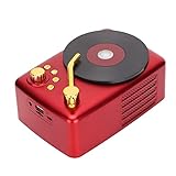 RUFSMAAN Retro Bluetooth Lautsprecher, 5W Retro Wiederaufladbarer Tragbarer Kabelloser Lautsprecher Für Wohnheim Küche Rot