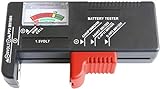 Werkzeyt Batterietester - Mit analoger Anzeige - Zum Prüfen des Ladezustands - Ideal für Batterietypen AAA, AA, C, D (1,5 Volt & 9 Volt) - Einfache Bedienung / Batterie-Prüfgerät / Messgerät / B29821