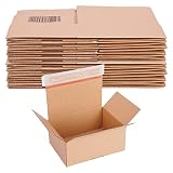 verpacking Automatik Karton 160 x 130 x 70 mm Braun (Außenmaß 165 x 135 x 75 mm) VP 10 Versandkartons mit selbstklebendem Deckel stabile Kartonagen (20 Stück)