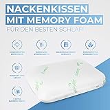 5more minutes Orthopädisches Kissen aus Memory Foam 60x40x12 beugt NackenSchmerzen vor - entlastendes Kopfkissen Bamboobezug + 2. Bezug ergonomisches Gesundheitskissen für erholsamen gesunden Schlaf