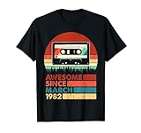Vintage Awesome Seit März 1982 38 Jahre alt Casette T-Shirt