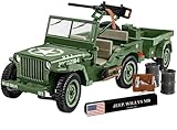 Jeep Willys MB inkl. Anhänger und M2 Gewehr der US Army - Executive Edition aus Klemmbausteinen mit 1580 B