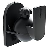deleyCON 4 Stück Universal Lautsprecher Wandhalterung Halterung Boxen Halter Schwenkbar + Neigbar bis 3,5Kg Deckenmontage + Wandmontage - Schwarz