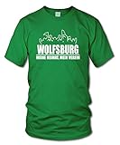 shirtloge - Wolfsburg - Fanblock - Meine Heimat, Mein Verein - Fussball Fan T-Shirt - Grün - Größe XL