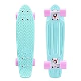 BVDOYFYJ Skateboards, Komplettes Cruiser-Skateboard aus Kunststoff, Penny Board Compact Board W/Grippy Beginners, 22' x 6' Grün