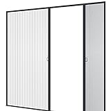 Wip Insektenschutz Plissee-Tür Expert Fliegengitter Alurahmen für Türen, Selbstbausatz extra groß für Doppeltüren, weiß, 240 x 240 cm, 03959