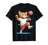 Süße Handball Katze Aesthetic Spieler Design T-Shirt