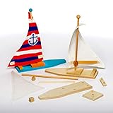 Baker Ross EF666 Ross Holz-Bastelsets „Segelboot“ - für Kinder zum Basteln und Bemalen - toll als Dekoration (2 Stück), 19 cm, Holzfarben