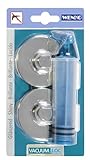 WENKO Vacuum-Loc®Adapter,2er Set, Befestigung ohne bohren, inkl. Pumpe,einzigartiges Saug-System,einfaches & sicheres Anbringen an der Wand,Maße (B/T x H): Ø 6 x 2,8 cm,Verchromt,bis 33kgs, 2.8 x 6 x 6