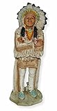 Castagna Indianerfigur Häuptling Medizinmann Skulptur Sitting Bull H 16 cm stehend mit Feder- Kopfschmuck