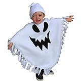 MINASAN Kleinkind Kinder Baby Mädchen Junge Halloween Kostüm Geist Umhang Poncho Robe Cape Hut Decke Cosplay Kleidung (Weiß, 2-3 Jahre)
