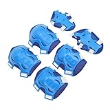 Astibym Rollschuh-Schutzausrüstung, Knie-Ellbogenschützer, verstellbares Gummiband, freie Größe, weicher Schwamm, angenehm zu tragen für Outdoor-Sportarten(Blau)