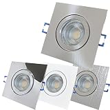 ETT Distribution GmbH LED Bad Einbauleuchten 12V inkl. 9 x 5W LED LM Farbe BiColor IP44 LED Deckenspots Neptun Eckig 4000K mit T