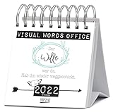 Visual Words Office - Postkartenkalender - Wochenkalender 2022 - Korsch-Verlag - Typokalender - 52 Postkarten mit frechen Sprüchen - 17 cm x 16 cm