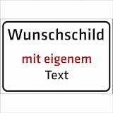 INDIGOS UG - Schilder - WUNSCHTEXT Schild - Aluminium 0,5mm 2 Größen - extrem leicht - personalisiert mit Text oder Namen - für Garage, Hotel, Parkplatz, Schule, Carport, F