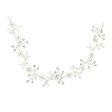 YAZILIND Tiara Elegante Legierung Schneeflocke Perlen Strass Braut Haarband Silber Frauen Mädchen Haarschmuck für Hochzeitsgesellschaft