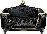 Harald Glööckler Pompöös by Casa Padrino Luxus Barock Hunde & Katzenbett Deluxe Schwarz Bouquet Muster/G