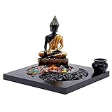 nbeads Yin Yang Zen Garten, Mini Zen Garten Set Japanischer Zen Sandgarten Yin Yang Feng Shui Zen Sandbox Ornament Mit Heilsteinen Für Meditationsgeschenke Home Office D