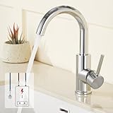 Auralum Küchenarmatur Niederdruck Armatur Küche/Bad, 360°Drehbar Wasserhahn Küche Niederdruck mit 3 Anschluessen Fuer Boiler, Waschbecken Armaturen aus Messing V