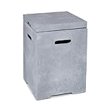 blumfeldt Gas Garage - Aufbewahrungs-Box für Gasbehälter, Material: Magnesia/MGO, Frostschutz, für Gasflaschen bis 8 kg, Maße: 41 x 56,5 x 41 cm (BxHxT), 12 kg, inkl. Regenschutz, Silbergrau
