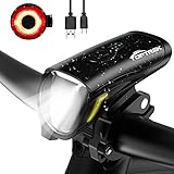 toptrek Fahrradlicht Set 70/30Lux Licht-Modi LED Fahrradbeleuchtung IPX5 Wasserdicht Fahrradlampe USB Wiederaufladbare Fahrrad Licht Einschließen Frontlicht Und Rücklicht