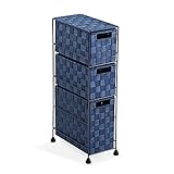 Versa Mannheim Möbel für das Bad, Schubladeneinheit mit 3 Schubladen zum Organisieren, moderne und unterhaltsame Aufbewahrung, Maßnahmen (H x L x B) 28 x 15,5 x 1,92 cm, Nylon, Farbe: Blau