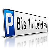 schildEVO 1 Parkplatzschild | 520 x 110 mm | Wunschtext bis zu 14 Zeichen | Parkplatz-Kennzeichen | Privatparkplatz | Individuelle Wunschbeschriftung | DHL-Versand