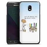 Hard Case kompatibel mit Samsung Galaxy J3 (2017) Schutzhülle schwarz Smartphone Backcover Der kleine Yogi Zitat Statement