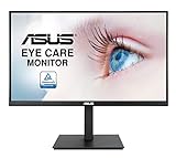 ASUS Eye Care VA27AQSB - 27 Zoll WQHD Monitor - Rahmenlos, ergonomisch, Flicker-Free, Blaulichtfilter, Adaptive-Sync - 75 Hz, 16:9 IPS Panel, 2560x1440 - DisplayPort, HDMI, USB Hub
