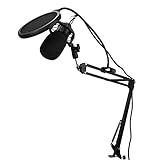 TONGYI USB-Mikrofon Computer 700 Kapazität PC-Kit mit verstellbarem Scherenarm-Ständer Stoßdämpferhalterung für Instrumente Voice-Overs-Aufnahme Podcasting Karaoke-Gaming-Streaming
