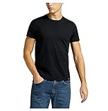 Lee Herren Twin Pack Crew Black T-shirts, Schwarz, L