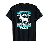Shetty Shetland Pony Pferd Pferde Reiterin Damen Mädchen T-Shirt