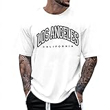 liaddkv Männliches Sommer-beiläufiges Brief-Druck-T-Shirt Bluse Kurzarm-O-Ansatz übersteigt T-Shirt Träger Unterhemd Herren (White, XL)
