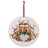 JSONA Christmas Tree Ornaments Personalized Holiday Family Decor Pendants Throw Everything Behind Wooden Festival Hanging Ornaments 2021 Christmas Memorial Gift for Friends and Families