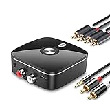 CIFE Bluetooth RCA Empfänger 5.0 AptX LL 3.5mm Klinke Aux Wireless Adapter Musik Für TV Auto RCA Bluetooth 5.0 Audio Sender (Color : AptX with 2 Lines)