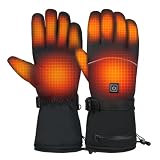 Beheizte Handschuhe, 5000mAh Heizung Handschuhe für Damen Herren, 3 Heiztemperatur Einstellbare wasserdichte Touchscreen Beheizte Motorradhandschuhe für Outdoor Wandern Motorrad Camping