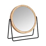 Amazon Basics – Kosmetikspiegel mit Bambus-Umrahmung, Vergrößerung 1-fach/5-fach