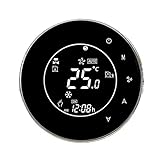 Thermostat Smart WiFi Touch Thermostat Temperatur Wireless Controller für Wasser/elektrische Bodenheizung Wasser/Gaskessel Raumthermostat (Color : Black, Voltage : BHT-6000-GALW(WiFi))