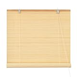 Victoria M. Bambusrollo Sonnenschutz Sichtschutz Rollo Seitenzugrollo, für Fenster und Türen, Blickdicht, 150 x 220 cm, N