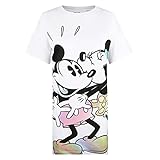 Disney Damen Minnie & Mickey Kissing Gradient Nachthemd, weiß, 42